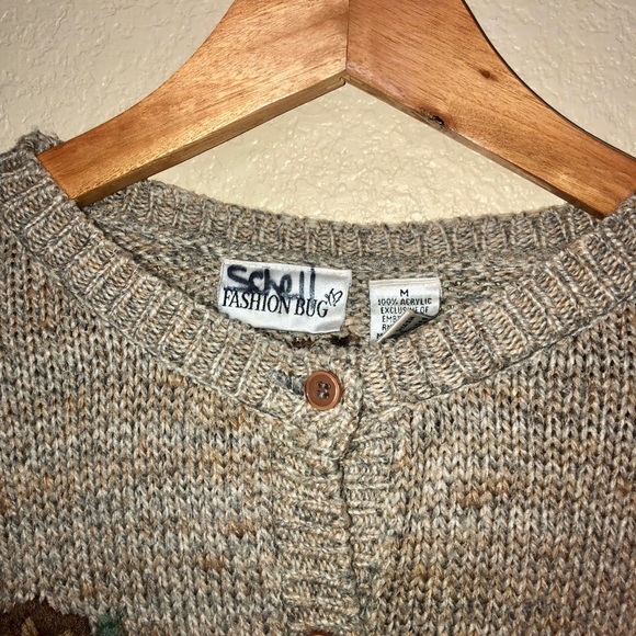 Embroidered Tan Cardigan - Picture 4 of 4